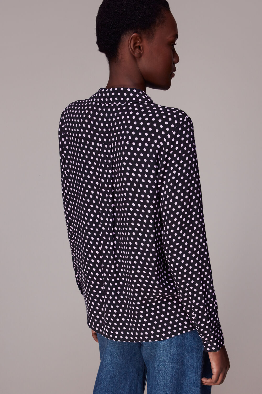 Black Dotted Spot Print Shirt