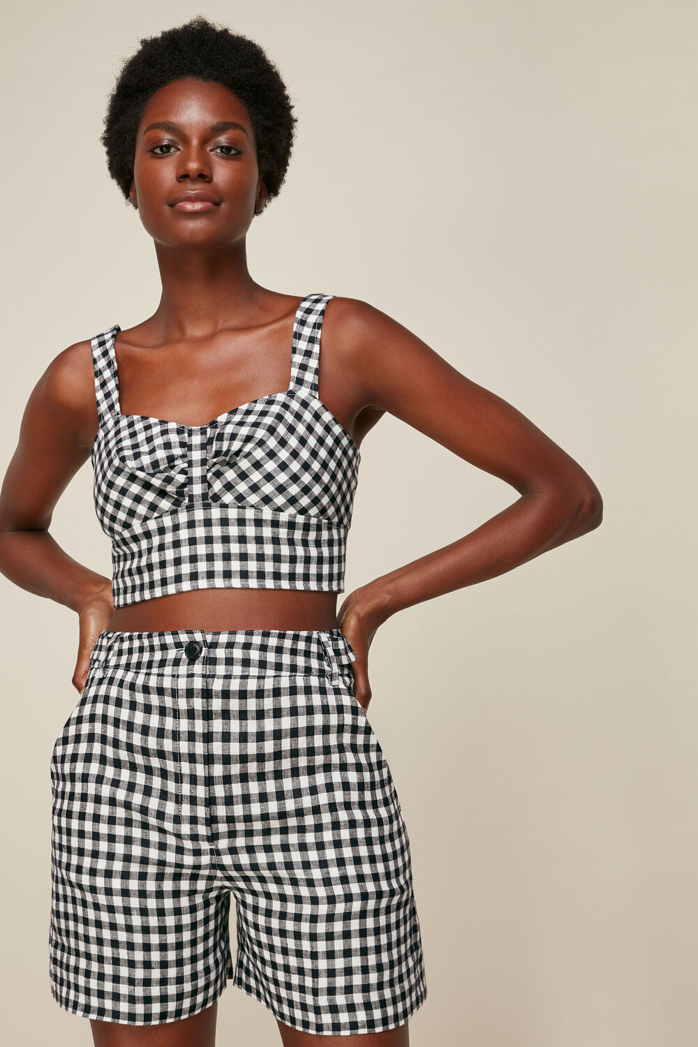 Gingham Linen Short