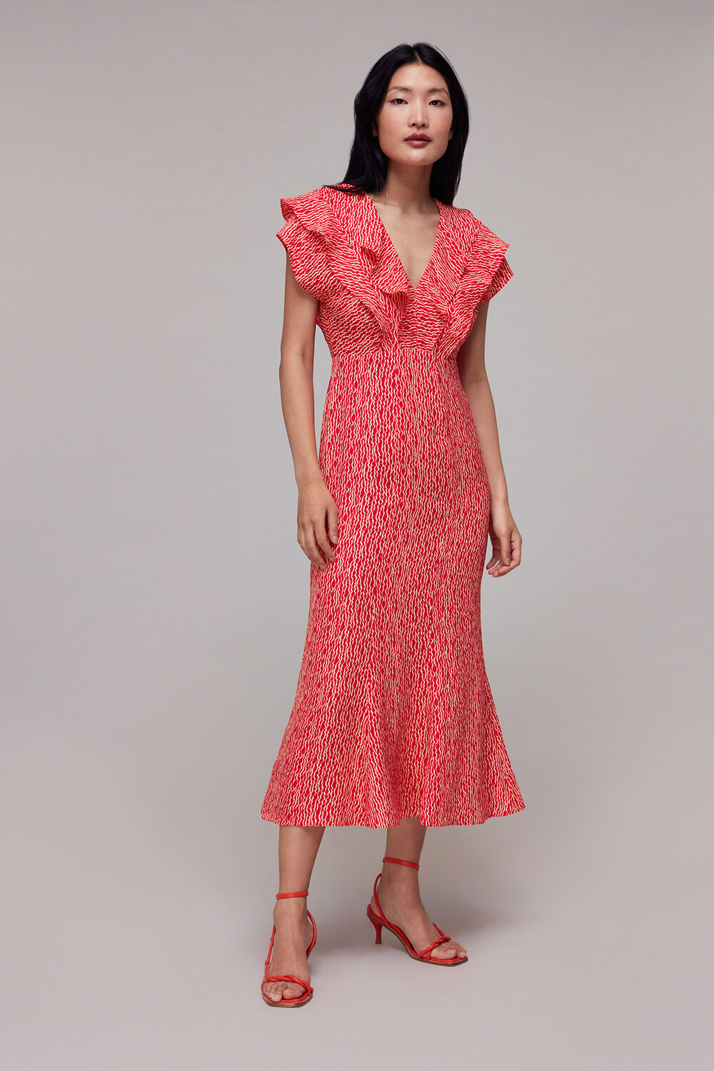 Red Wiggly Lines Adeline Dress