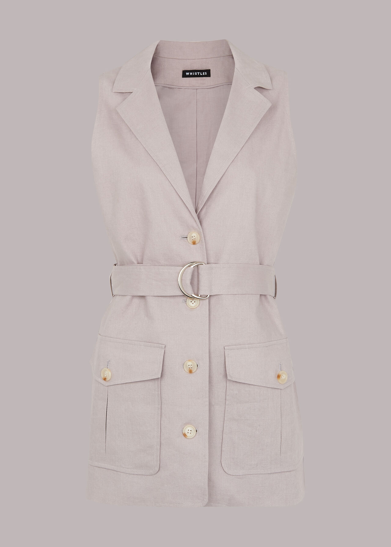 Linen Belted Waistcoat