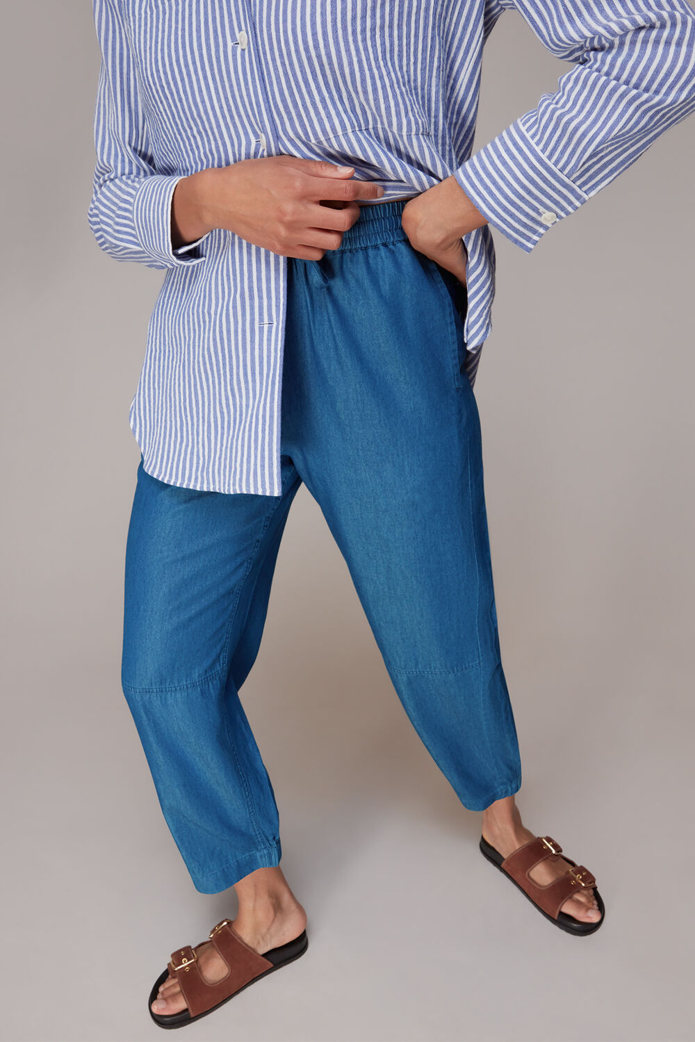 Lucy Chambray Barrel Trouser