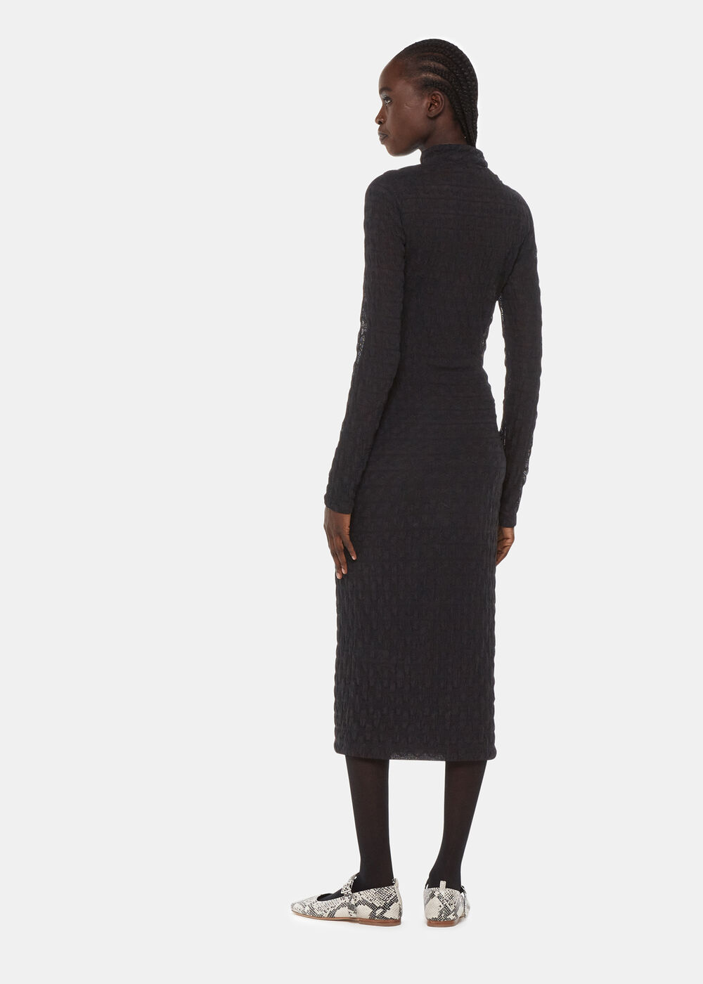 Textured Long Sleeve Dress