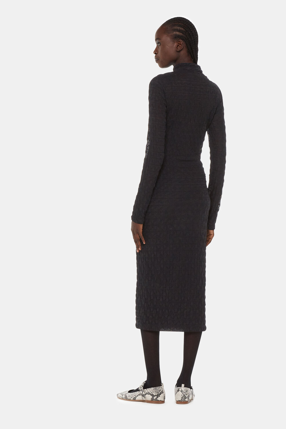 Textured Long Sleeve Dress