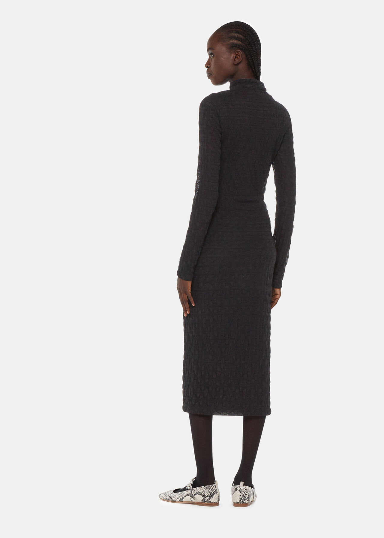 Textured Long Sleeve Dress