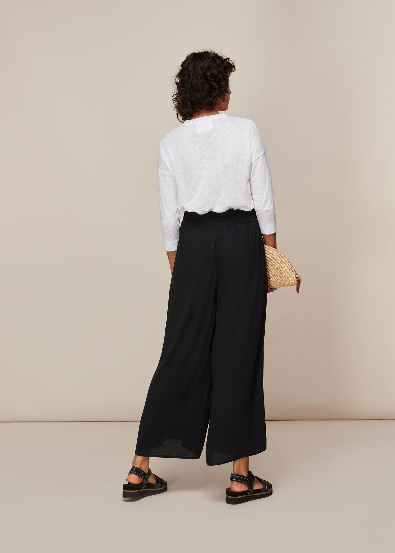 Fluid Crop Trouser Black