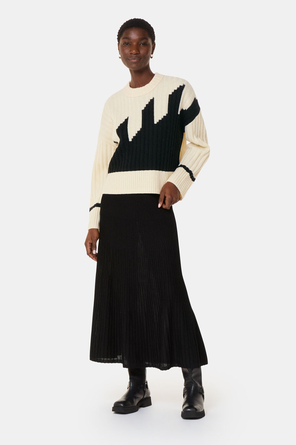 Graphic Intarsia Wool Knit