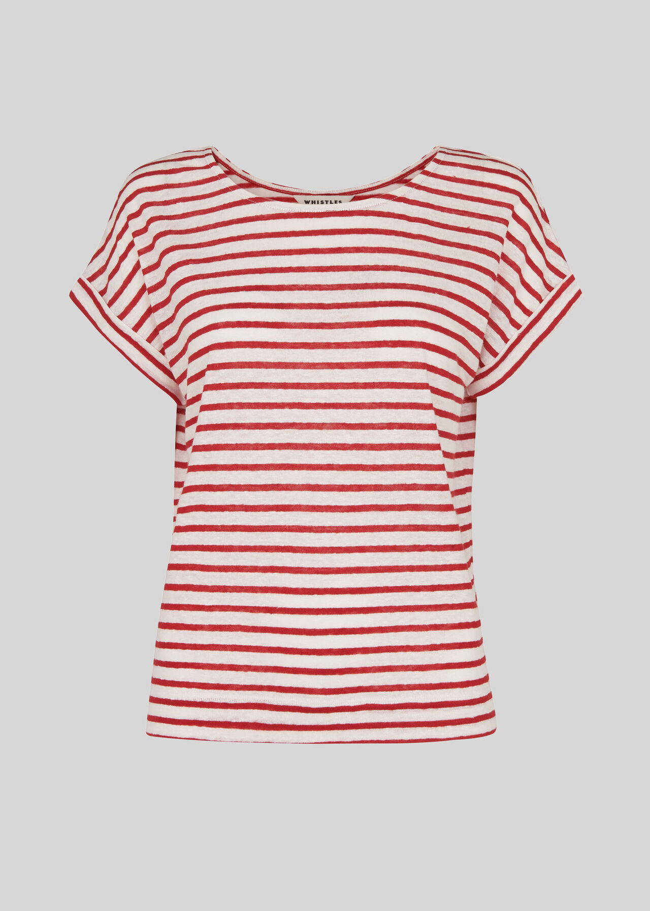 Stripe Relaxed Linen Tee Red/Multi