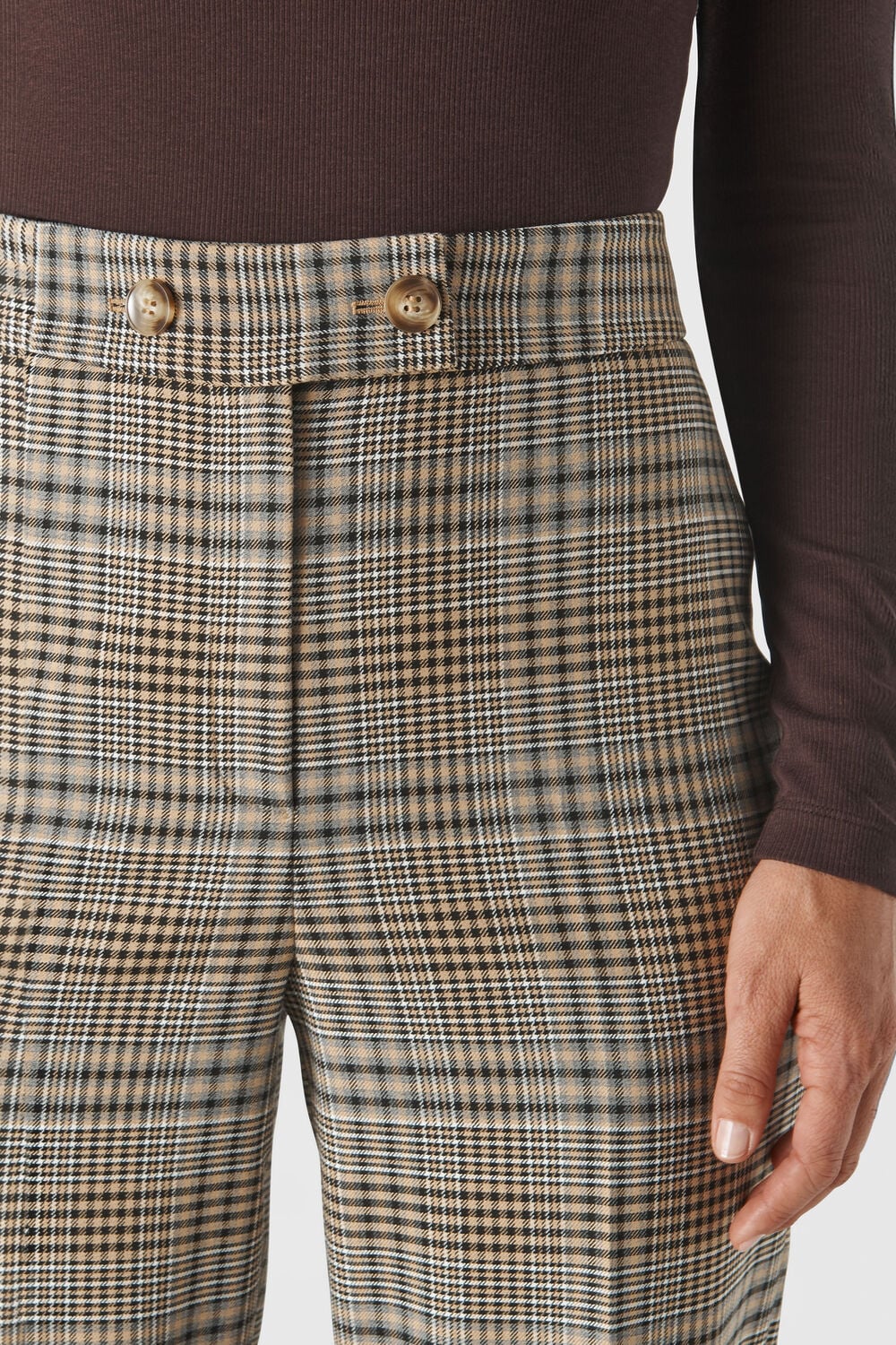 Check Button Front Trouser Multicolour