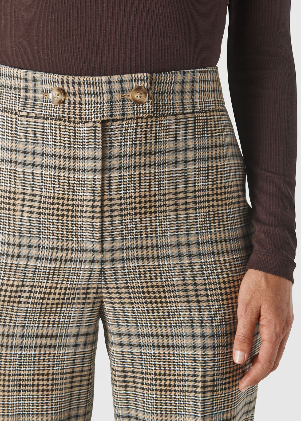 Check Button Front Trouser Multicolour