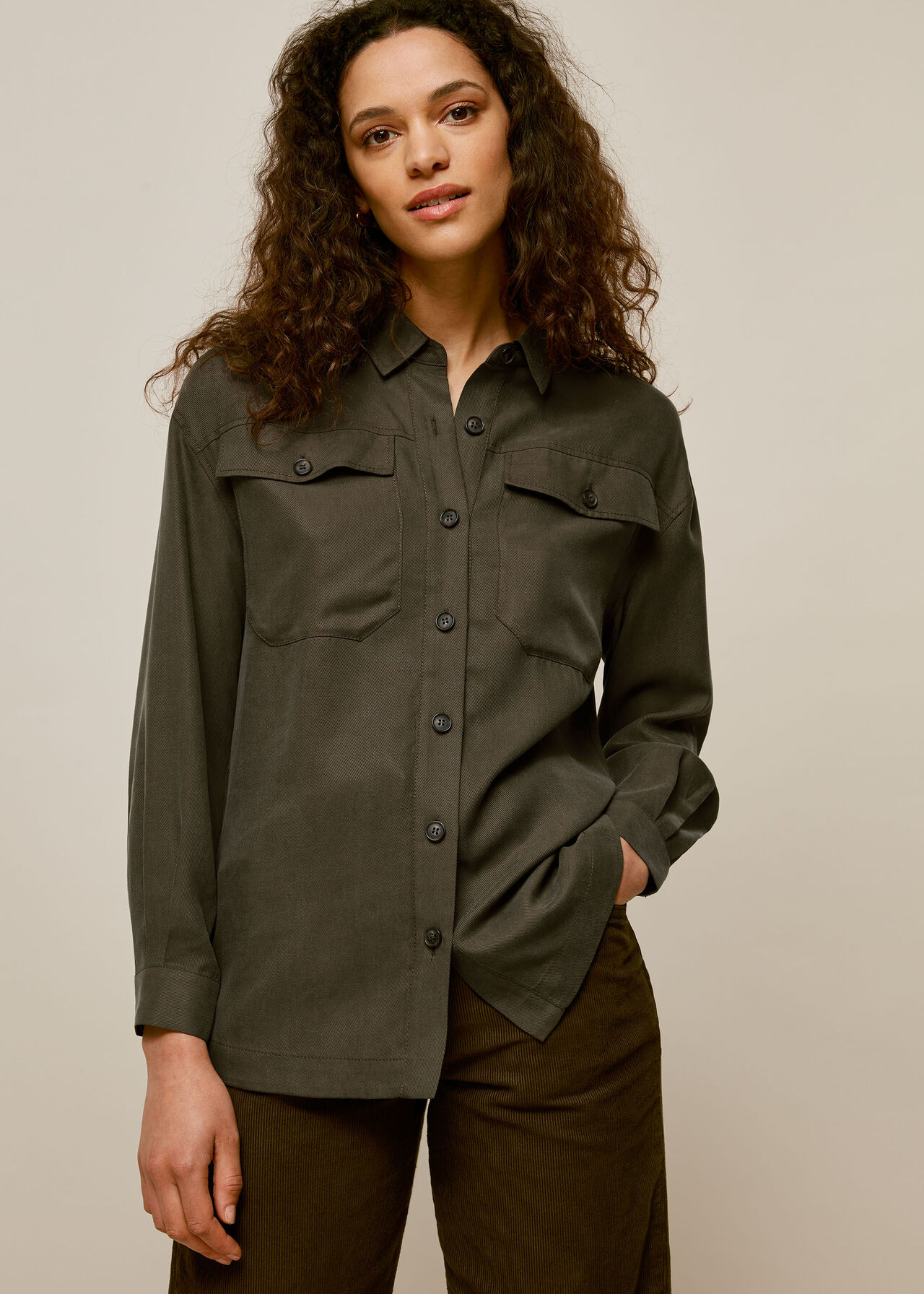 Khaki Ultimate Utility Shirt | WHISTLES