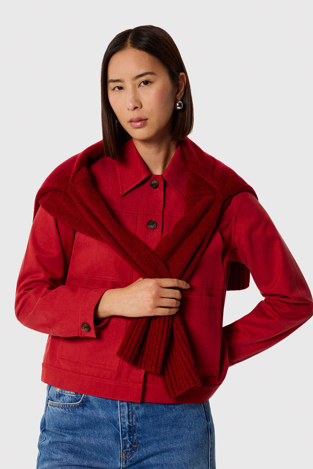 Red Mia Pocket Detail Jacket