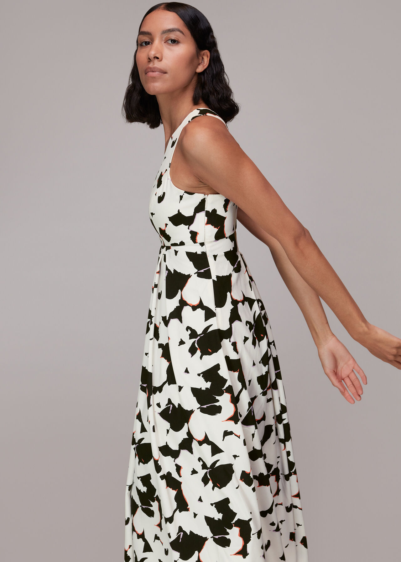 Silhouette Floral V Neck Dress