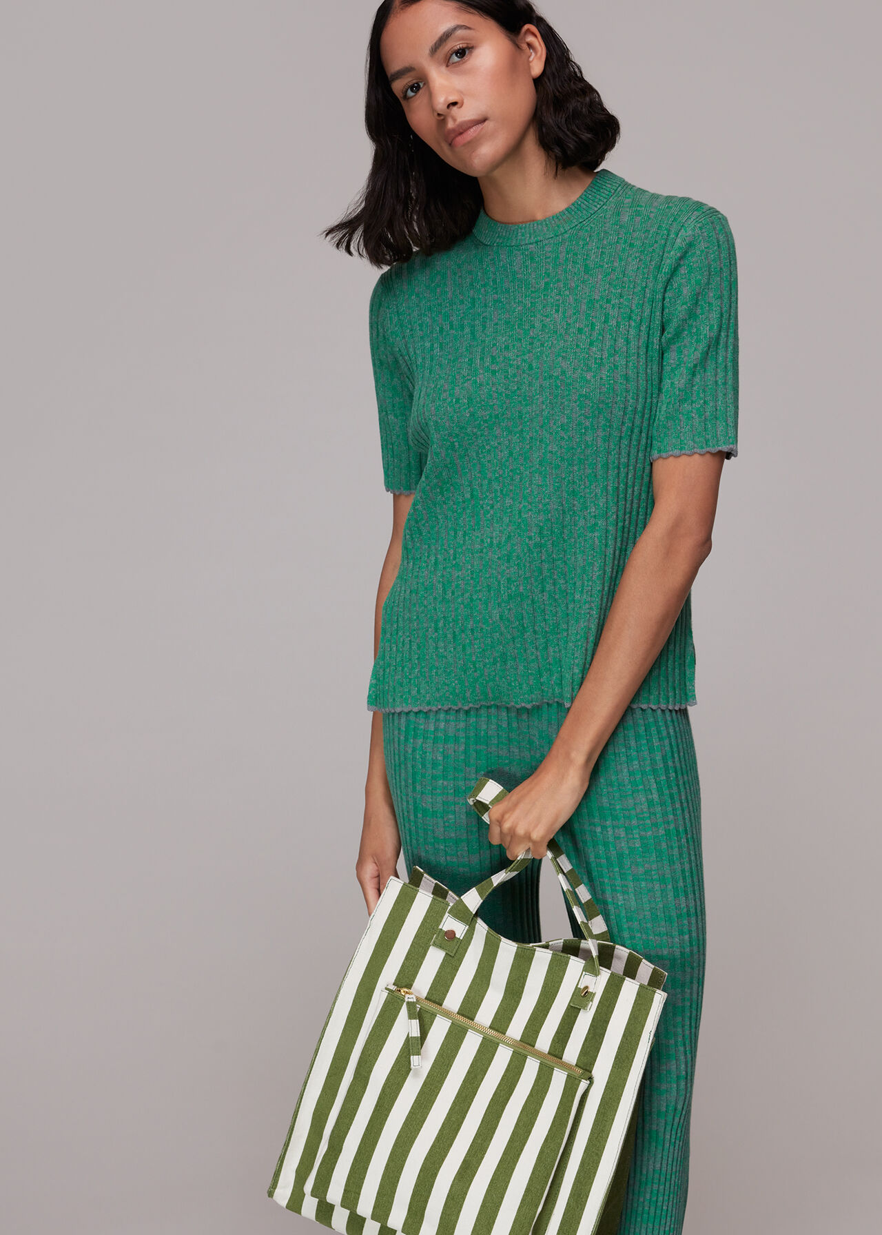 Sena Striped Canvas Tote