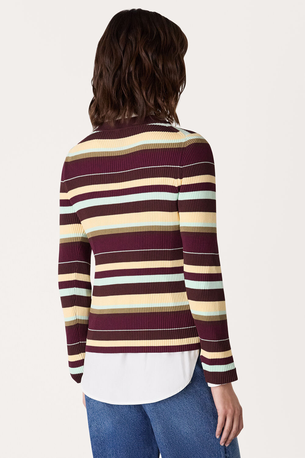 Multi Stripe Crew Neck Knit