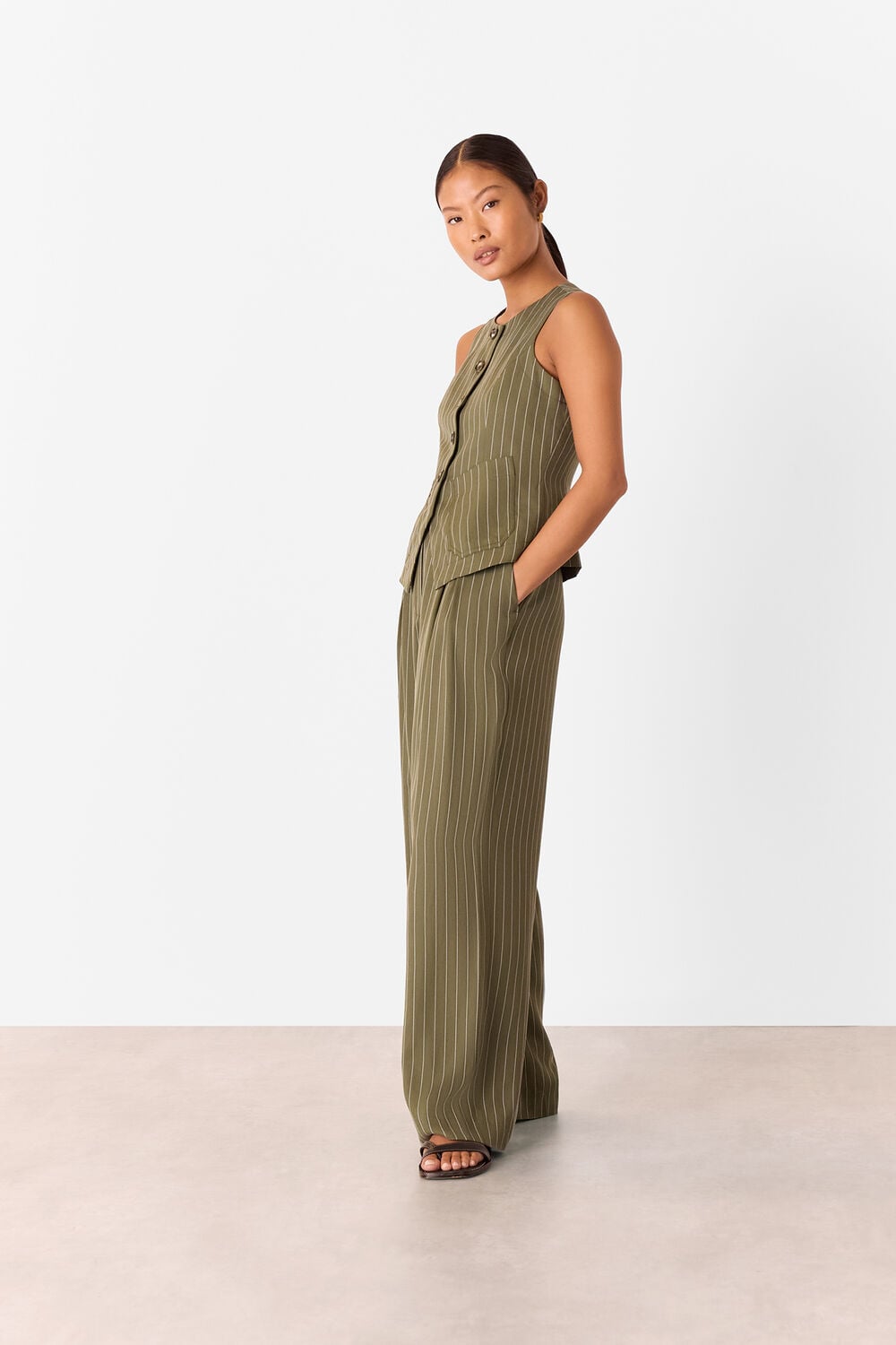 Petite Lottie Pinstripe Waistcoat
