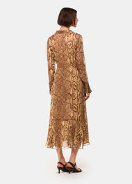 Serpent Print Midi Dress