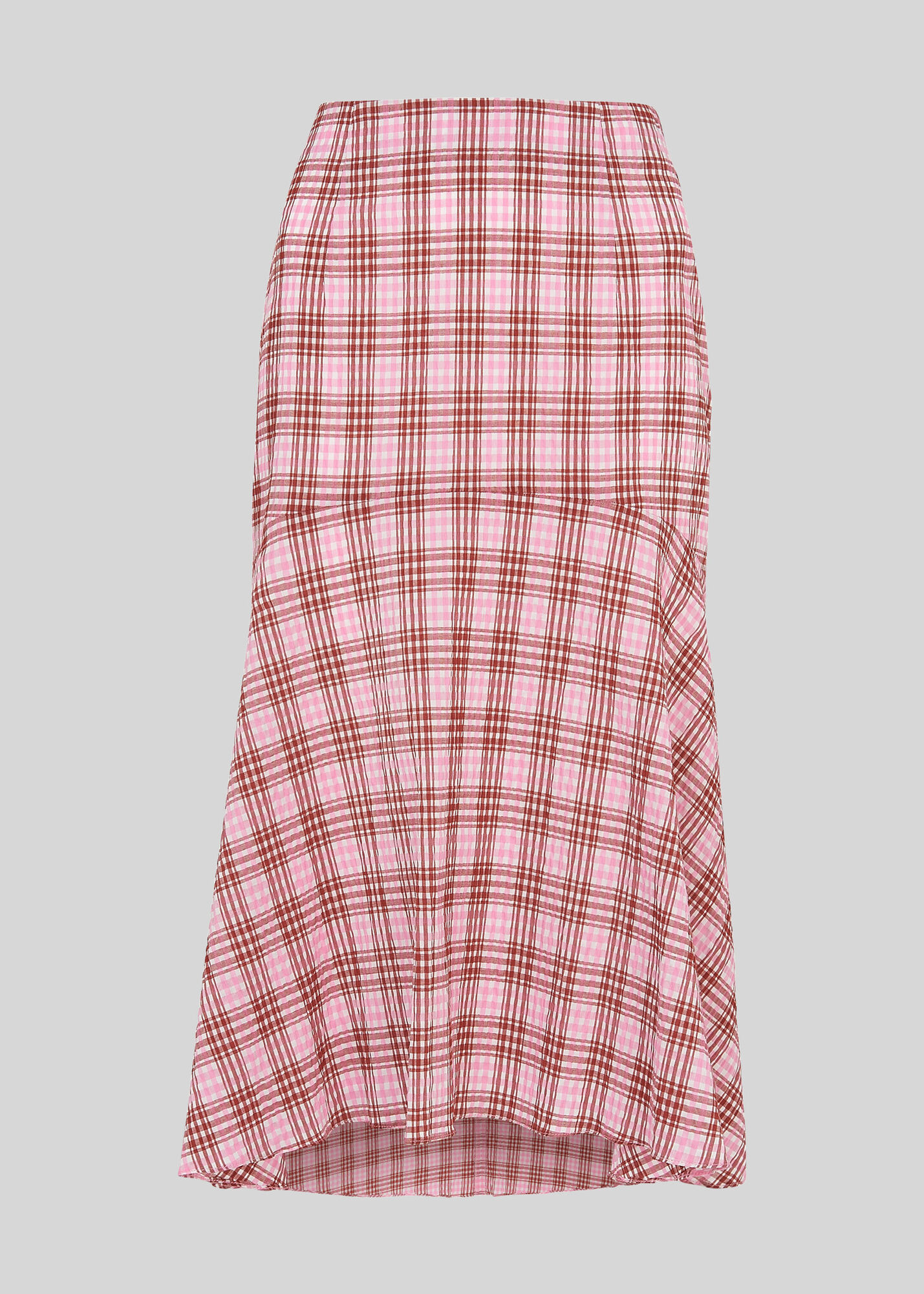 Pink/Multi Check Seersucker Skirt | WHISTLES