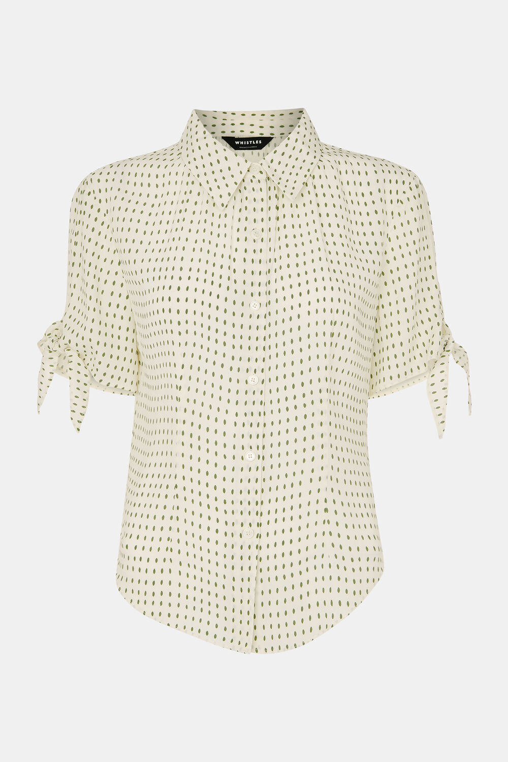 Khaki Oval Spot Tie Sleeve Shirt