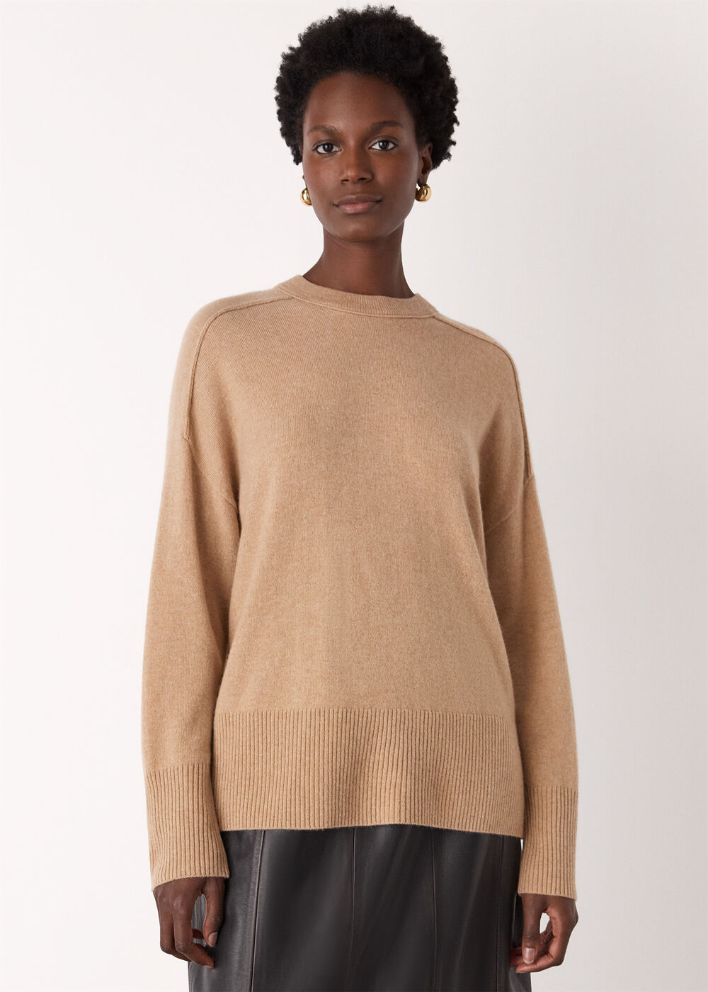 Cashmere Seam Detail Crew Knit