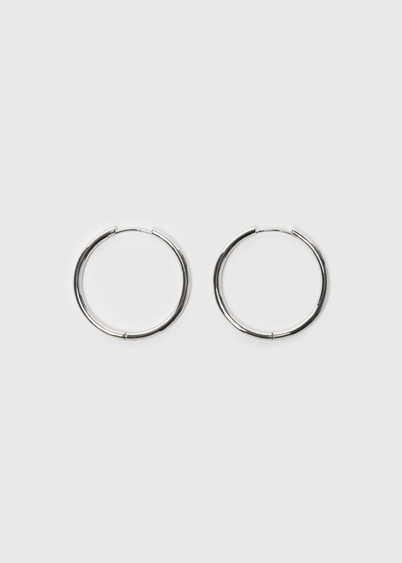 Silver Clean Hoop Earring