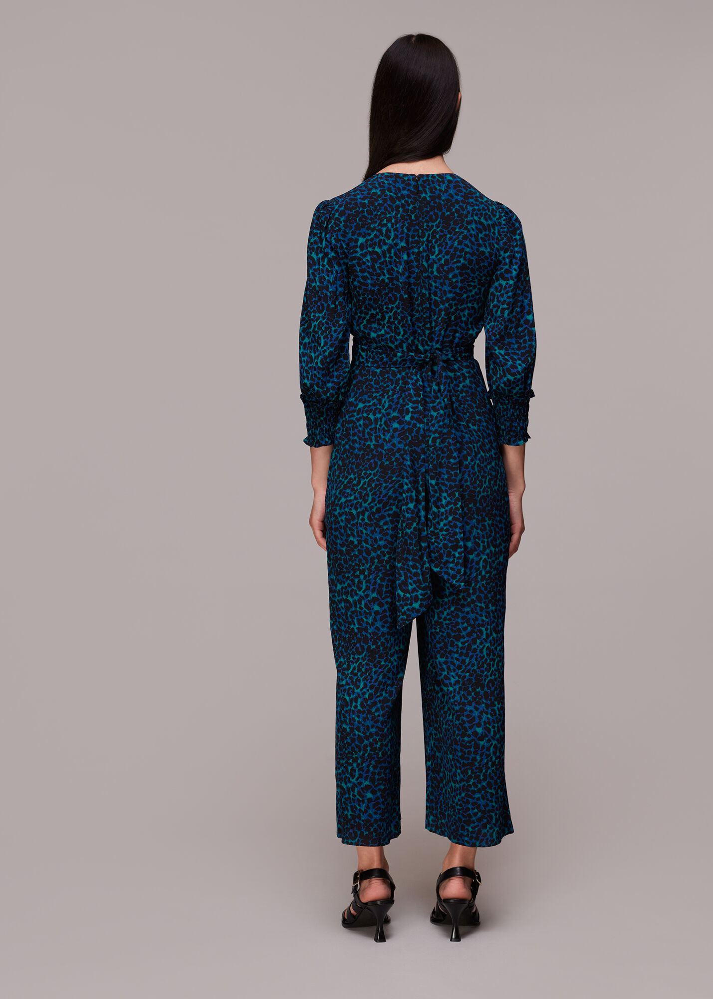 Teal/Multi Forest Leopard Jumpsuit WHISTLES