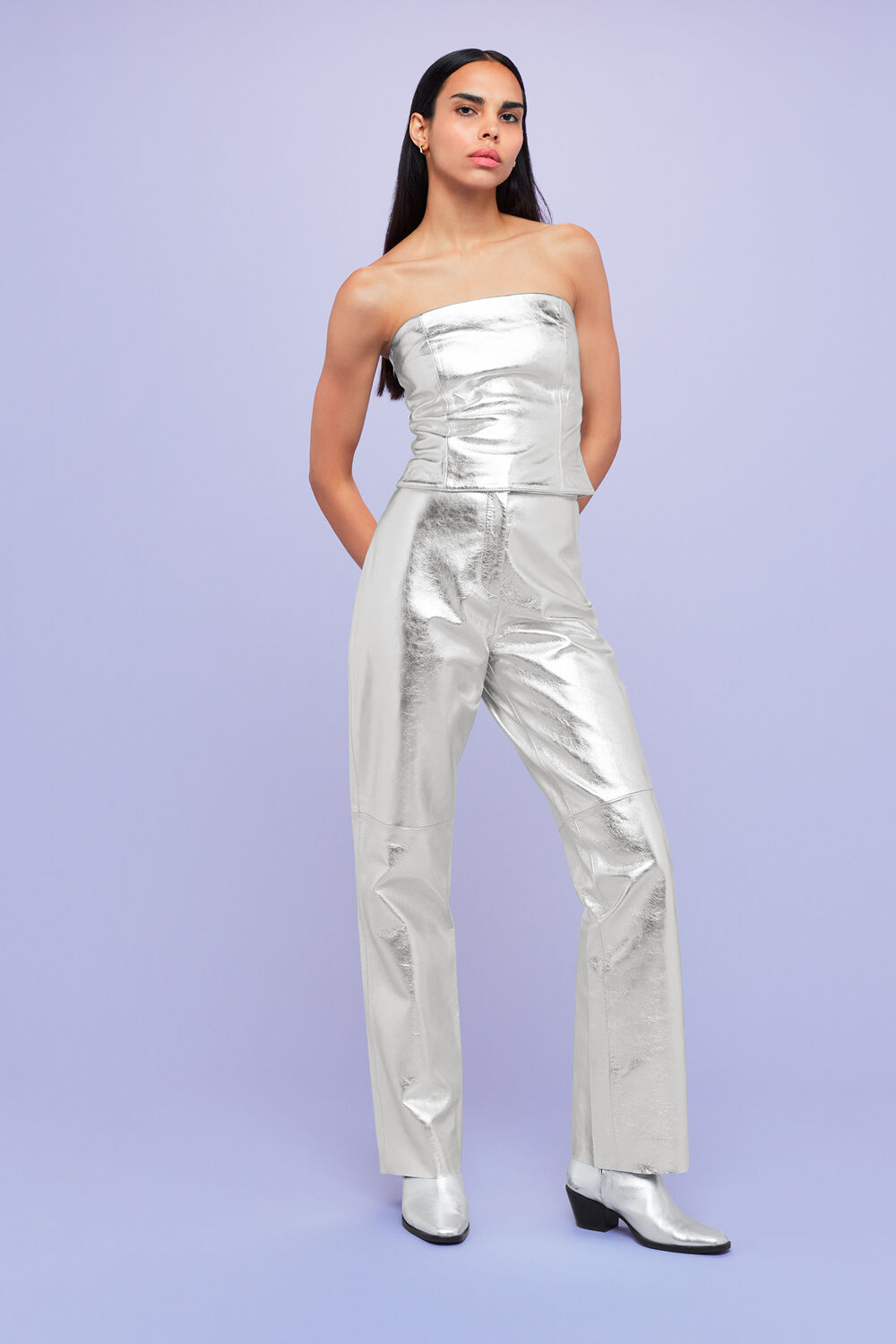 Cosmo Leather Bandeau Top