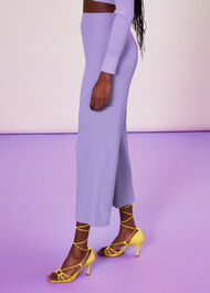 Wide Leg Rib Knit Trouser