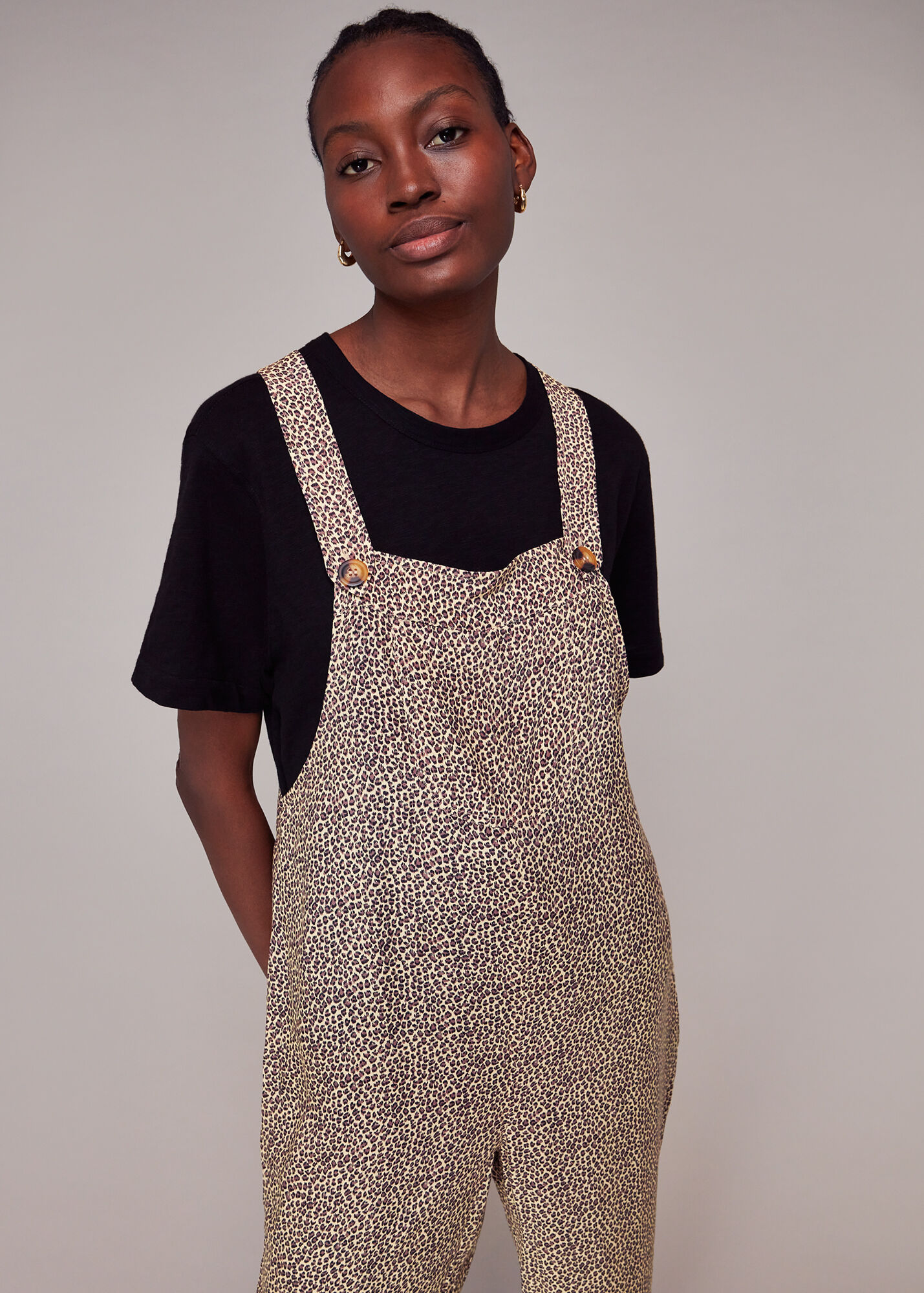 Leopard Print Rita Dashed Leopard Dungarees WHISTLES