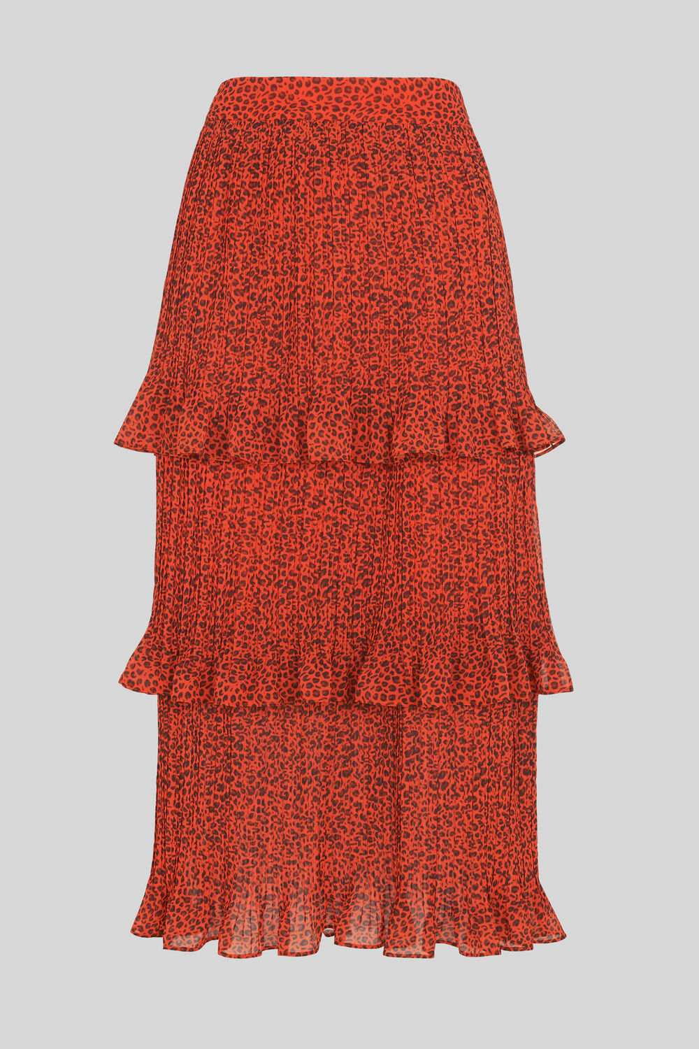 Mini Leopard Tiered Skirt Flame/Multi