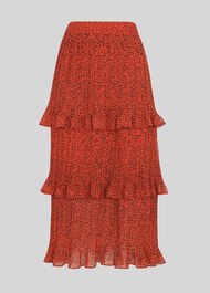 Mini Leopard Tiered Skirt Flame/Multi