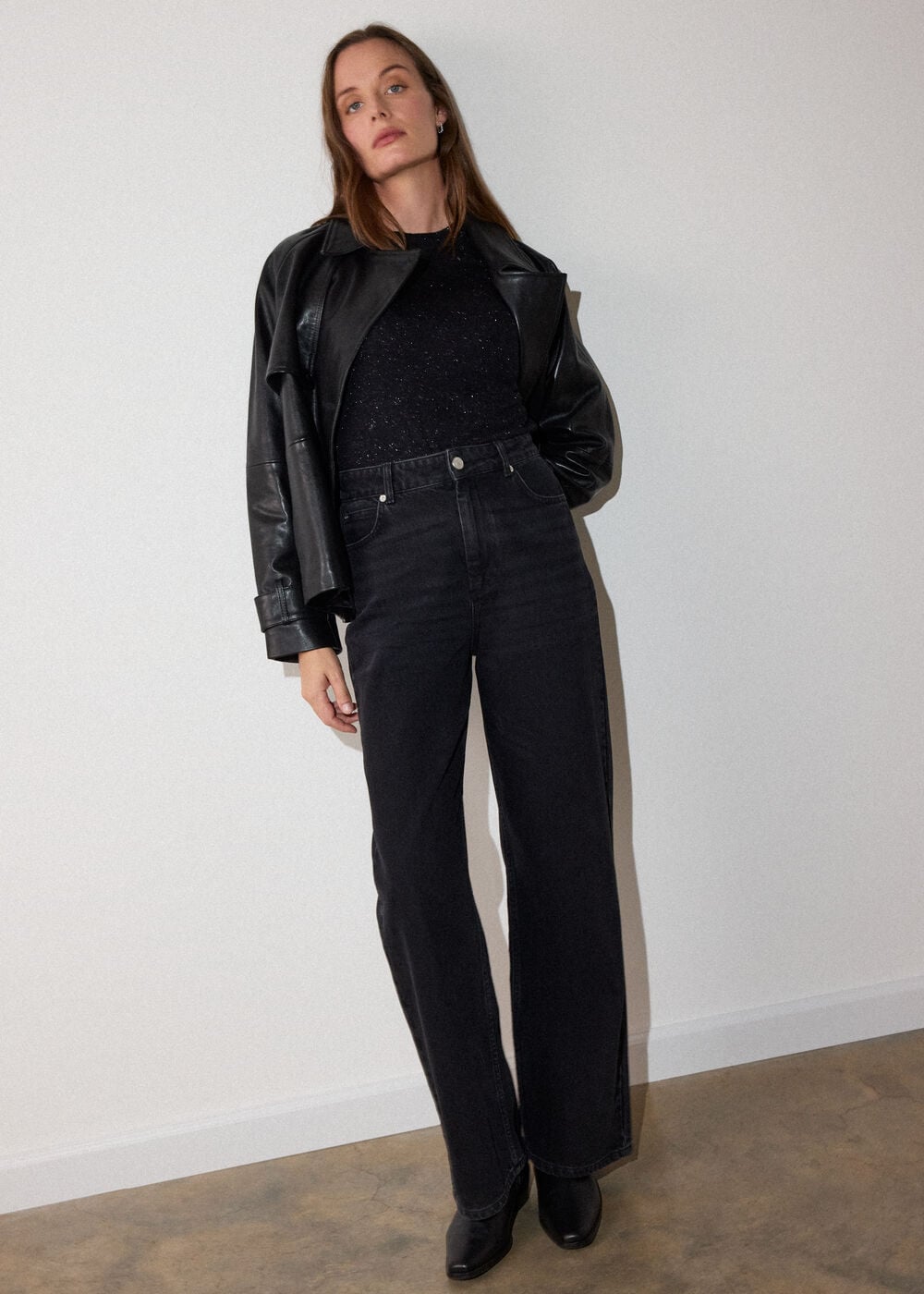 Black Annie Sparkle Crew Neck