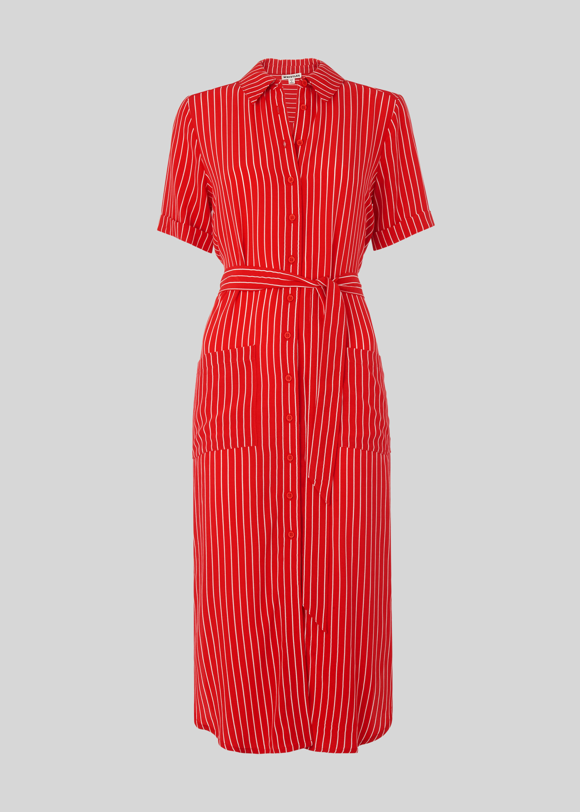 Red Montana Stripe Shirt Dress