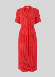 Montana Stripe Shirt Dress Red/Multi