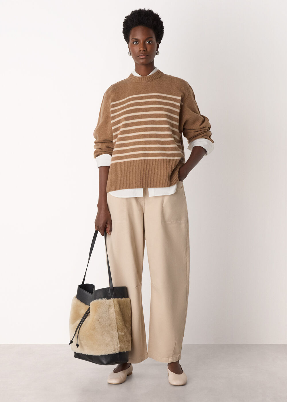Wool Stripe Crew Neck Knit