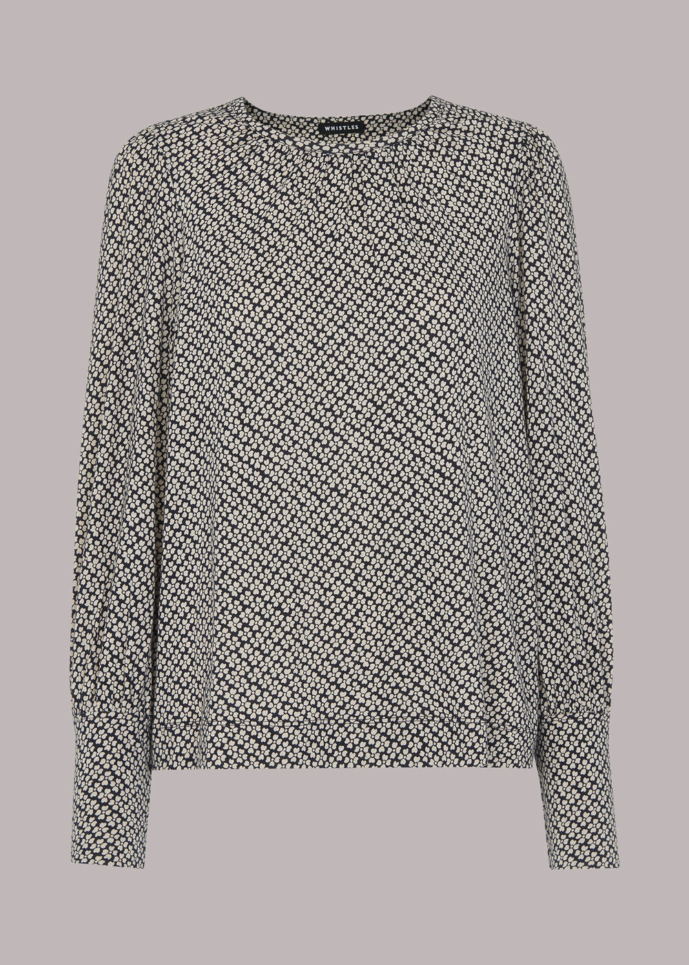 Clover Print Deep Cuff Top