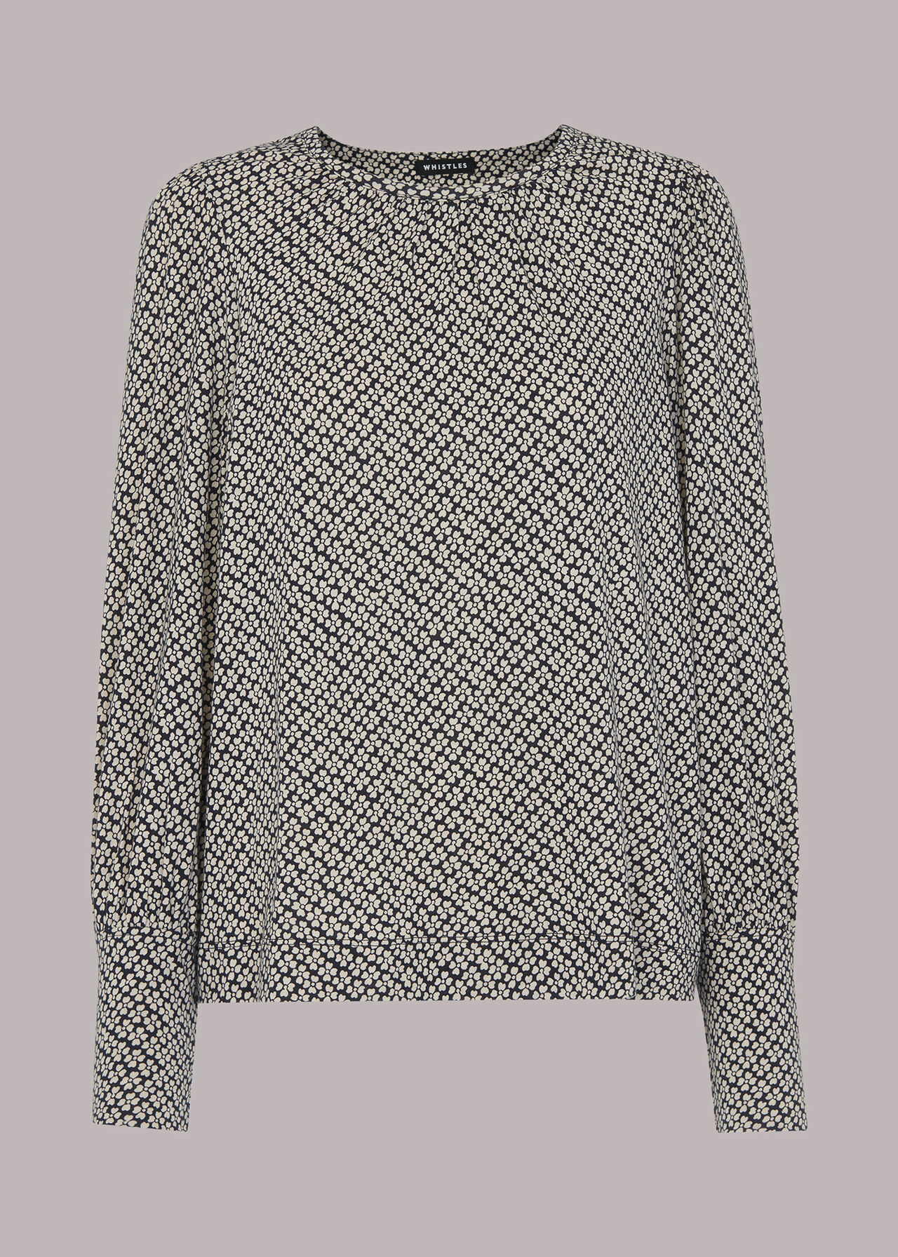 Clover Print Deep Cuff Top