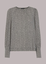 Clover Print Deep Cuff Top