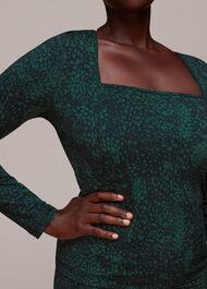 Animal Square Neck Sports Top