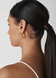 Bamboo Hoop Earring Gold/Multi
