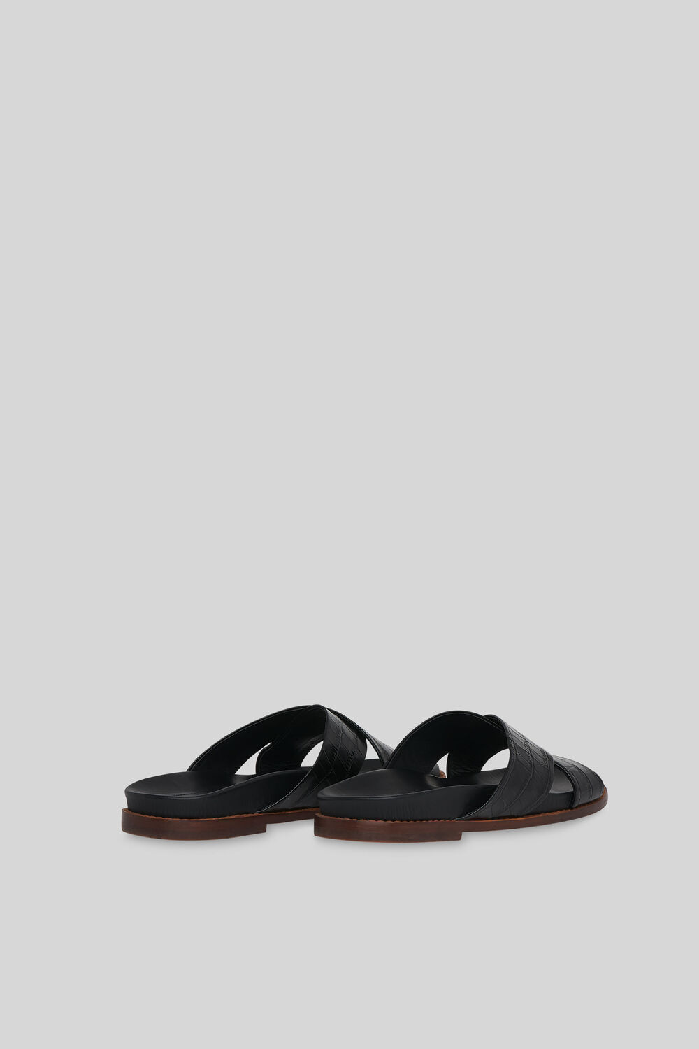 Hester Cross Strap Slider Black