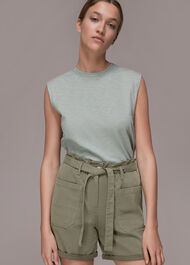 Tie Waist Cargo Pocket Short