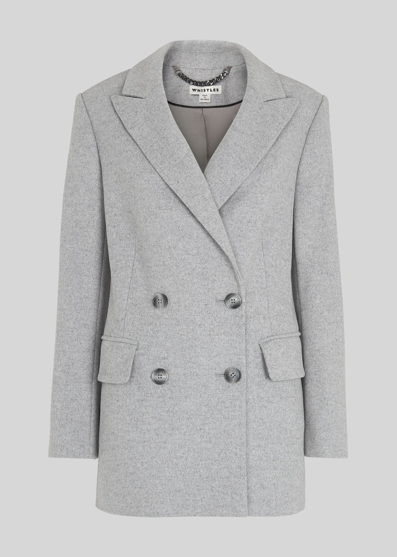 Oversized Wool Blazer Grey Marl