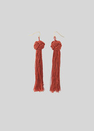 Large Tassel Earring Rust
