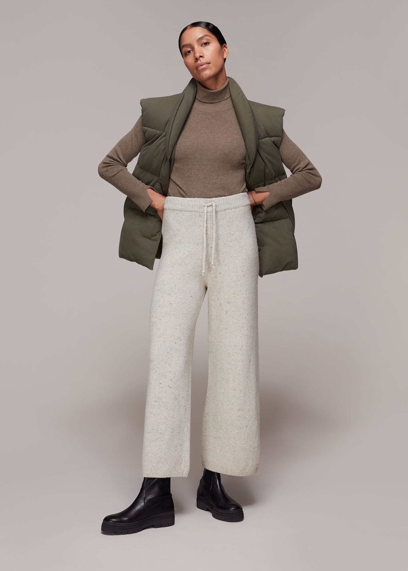 Knit wide leg trousers cheap