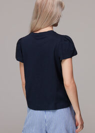 Cotton Frill Sleeve T Shirt