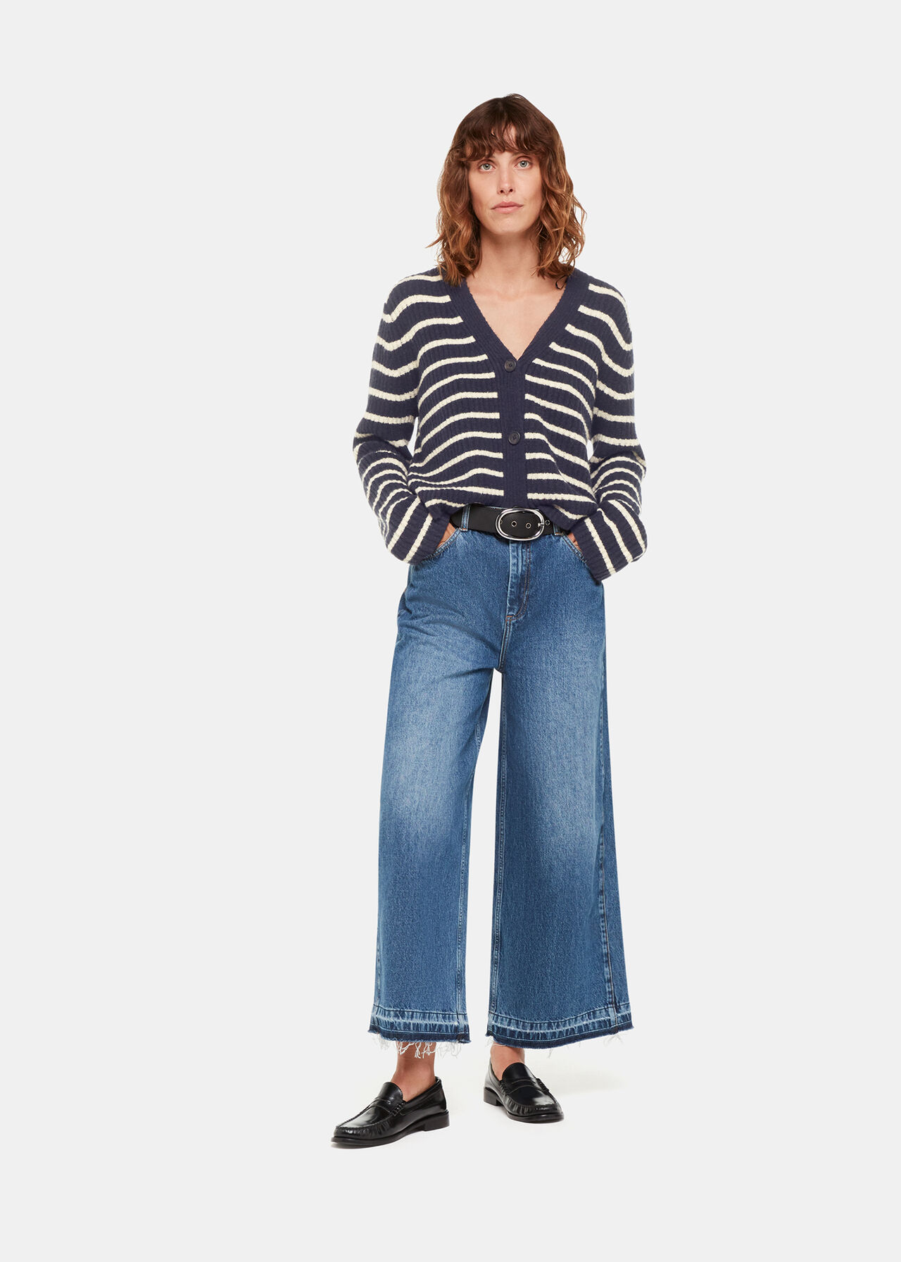 Wool Mix Stripe Cardigan