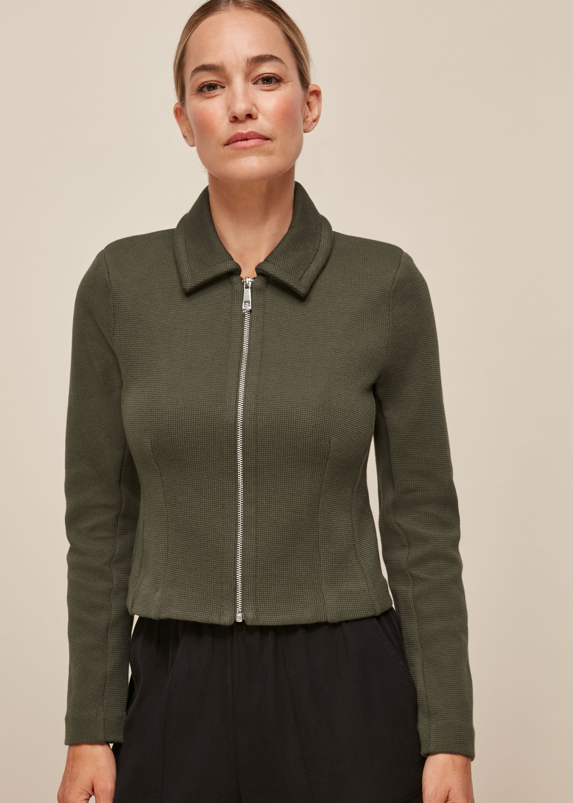 Khaki zip up jacket 2025