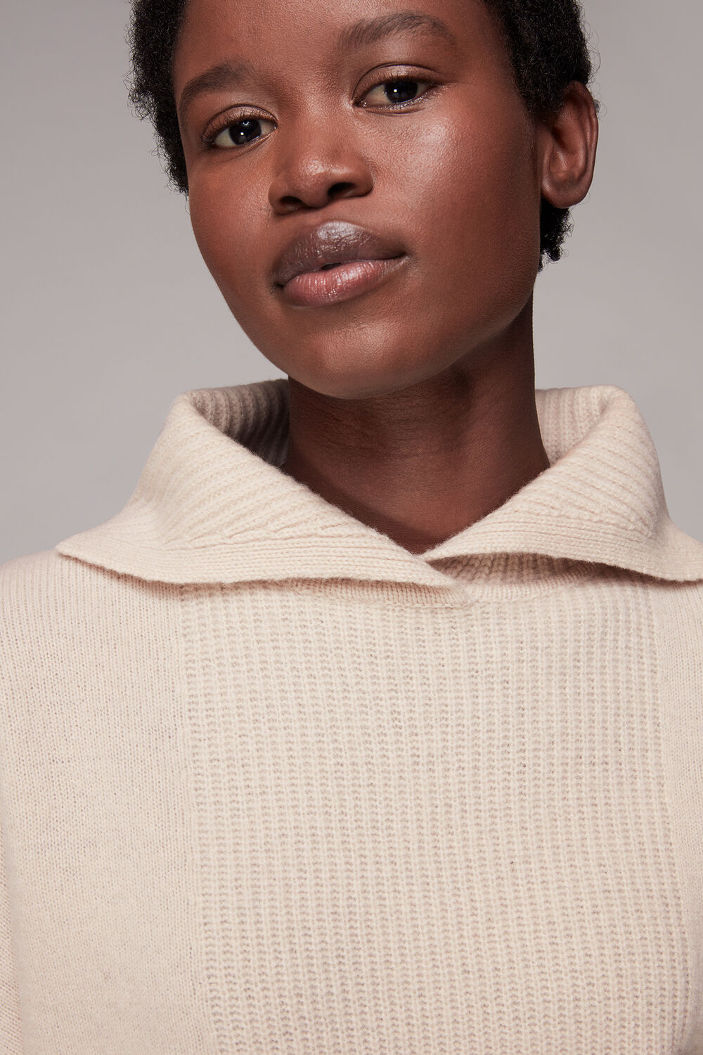 Rib Detail Collar Jumper