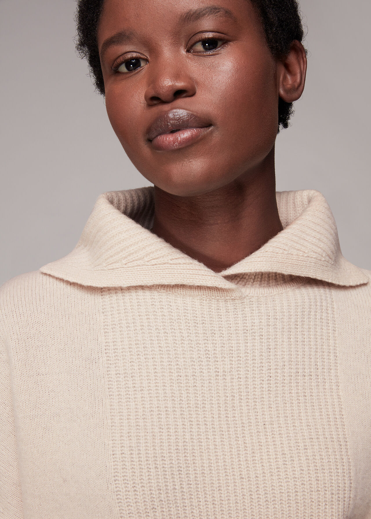 Rib Detail Collar Jumper