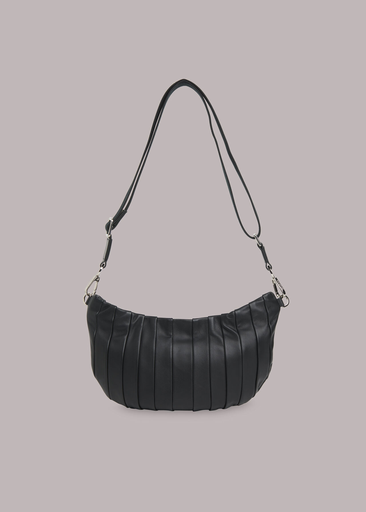 Black Milo Pleated Saddle Bag Whistles Whistles